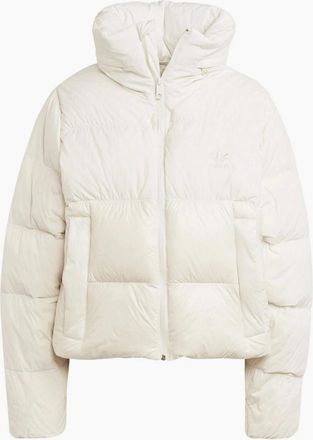 adidas Womens Regen Solid Patterned Snap Button Side Pocket Puffer Jacket - White - Size: 10