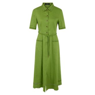 Marc Cain Linnenmix Shirt Dress - Dames - Shirt Kleedjes - Groen - XS - Linnen - Kleedjes
