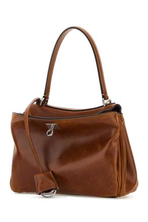 Balenciaga Womens Brown Leather Small Rodeo Handbag Tan Cowboy Borse A Mano Bag