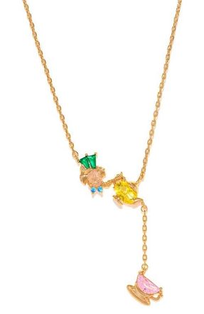 Girls Crew x Disney Alice in Wonderland Y-Necklace in Gold at Nordstrom