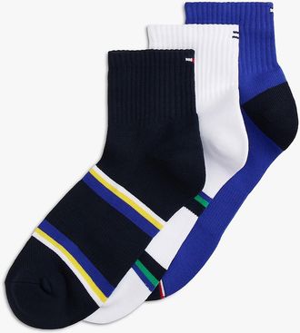 Tommy Hilfiger Mens Sport Quarter-Top Sock 3-Pack - Multi