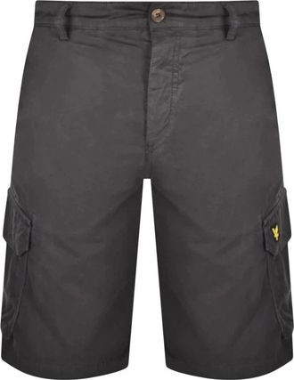 Lyle & Scott Cargo Broek Antraciet Bermuda Stijl - Heren - Korte Broeken - Grijs - W28 - Katoen - Korte Broeken