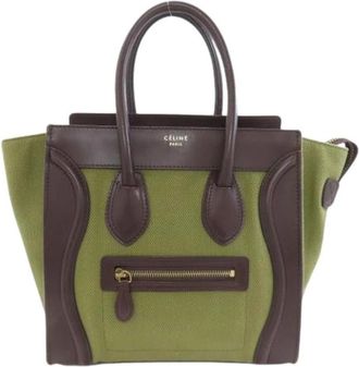 Celine Pre-owned Canvas Handtas - Dames - Vintage Handtas - Bruin - ONE Size - Leer - Vintage