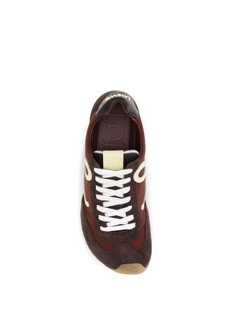 Loewe Mens Sneakers Ballet Runner 2.0 Copper Red Red-Vanilla-Aubergine Upper Nylon Trainers Red/vanilla/aubergine