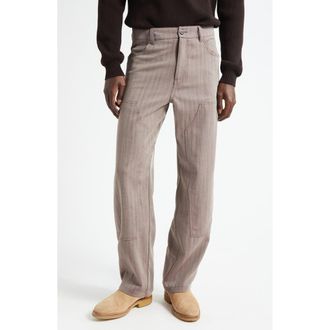 Golden Goose Journey Virgin Wool Blend Herringbone Painter Pants in Maroon at Nordstrom, Size 30 Us