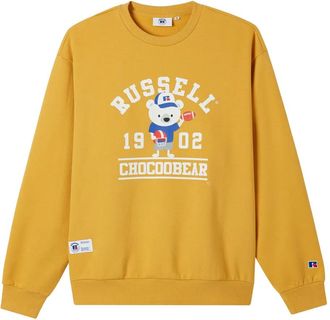 Chocoolate Sweater met ronde hals en grafische print - Geel