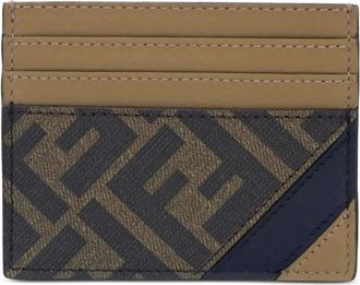Fendi Leren pasjeshouder met FF-patroon - Bruin