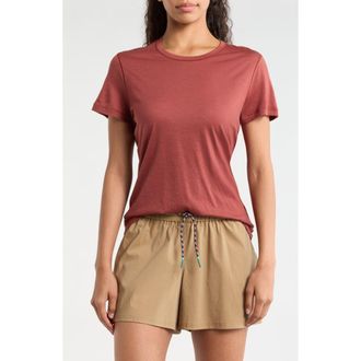 Smartwool Ultralite Short Sleeve Merino Wool Blend T-Shirt in Burnt Sienna at Nordstrom, Size X-Small