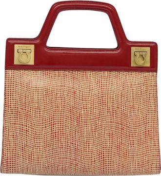 Ferragamo Gancini Red Leather Handbag (Pre-Owned)