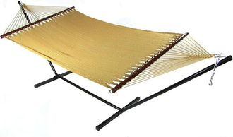 Sunnydaze Soft-Spun 2-Person Caribbean Spreader Bar Hammock With 15 Stand