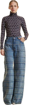Cynthia Rowley Turtle Neck Lycra Top in Geo Multi at Nordstrom, Size X-Small