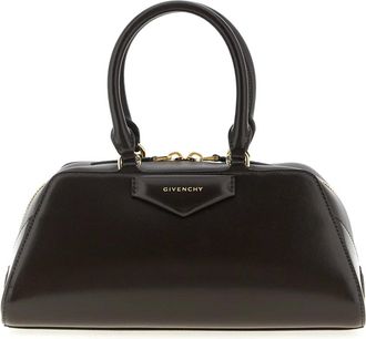 Givenchy Tassen, Dames, Bruin, ONE Size, Katoen, Small Antigona East-West Tas