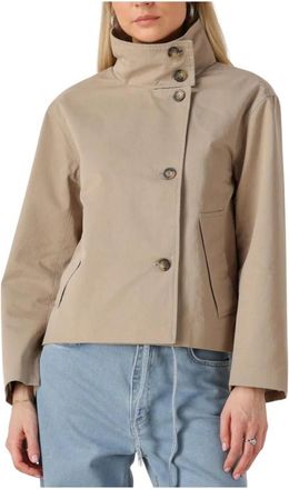 Object Elegante Taupe Korte Jas - Dames - Zomerjassen - Bruin - XL - Jassen
