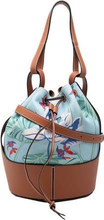 Loewe Pre-owned Loewe Paulas Ibiza Small Canvas Mermaid Print Balloon Drawstring Bucket Bag Ladies CE8OGP5JF3SWJWFK