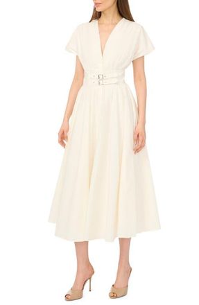 CeCe by Cynthia Steffe Double Belt Midi Dress in Sweet Ivory at Nordstrom, Size X-Small