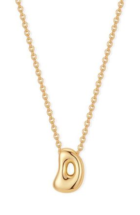 Brook & York Mini Pippa Bubble Initial Pendant Necklace in Gold D at Nordstrom