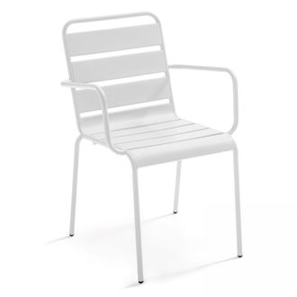 Oviala Sill&oacute;n de metal blanco