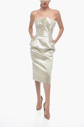 Maison Margiela MM1 Satin Peplum Dress with Pockets size 40