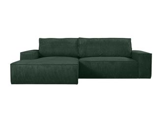 VENTE-UNIQUE.COM Sof&aacute; rinconera terciopelo verde pino