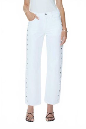 Pistola Denim Lexi Mid Rise Bowed Straight Leg Jeans In Vivid White