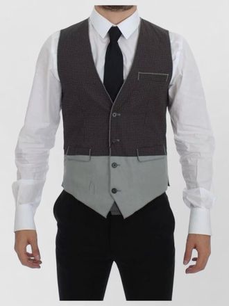Dolce & Gabbana cotton v-neck polka-dot waistcoat