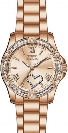 Invicta Angel Quartz Crystal Rose Gold Dial Ladies Watch 49843