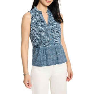 Nic+Zoe Coastal Geo Tank in Blue Multi at Nordstrom Rack, Size Xx-Large