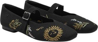 Vivaia Healing Garden | Square-Toe Margot Mary Jane in Black French Floral Emb at Nordstrom, Size 5.5