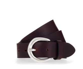 Mustang Lederg&uuml;rtel MUSTANG, Damen, Gr. 100, braun (schwarz braun), Rindsleder, unifarben, G&uuml;rtel Lederg&uuml;rtel, Schliesse in poliertem Silber, 3,5 cm breit