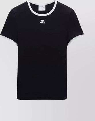 Courr&egrave;ges BUMPY sleek round neck sleeved top
