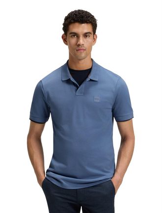 HUGO BOSS Boss Orange polo Passenger middenblauw effen