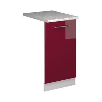 Vicco Panel Frontal Del Lavavajillas Fame-line, Rojo Burdeos Alto Brillo, 45 Cm, Et M&aacute;rmol Vicco