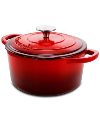 Crock-pot Crockpot Artisan 3Qt Red Enameled Cast Iron Casserole With Lid