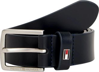 Tommy Hilfiger Cintura in pelle con fibbia quadrata - - Accessories - Uomo - Blu - L