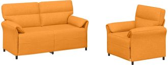 vidaXL Juego De Sof&aacute; 2 Uds. Amarillo Oscuro Tela Vidaxl