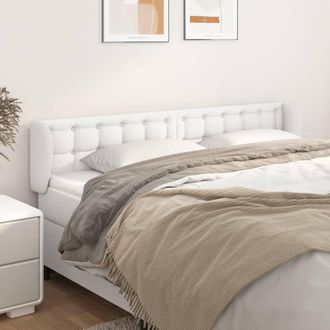 vidaXL Cabecero De Cuero Sint&eacute;tico Blanco 163x23x78/88 Cm Vidaxl