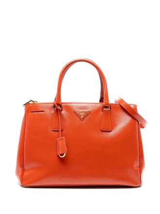 Prada 2010-2025 Medium Saffiano Vernice Galleria Double Zip satchel - Orange