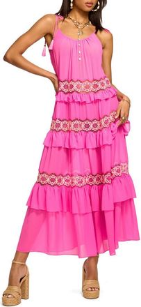 Ramy Brook Lisbeth Ruffle Maxi Dress in Radiant Pink at Nordstrom, Size Xx-Small