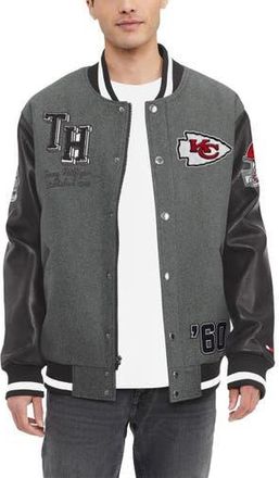 Tommy Hilfiger Mens Tommy Hilfiger Heather Gray/Black Kansas City Chiefs Gunner Full-Zip Varsity Jacket at Nordstrom, Size X-Large