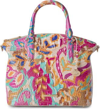 Brahmin Large Duxbury Croc Embossed Leather Satchel in Wanderlight at Nordstrom