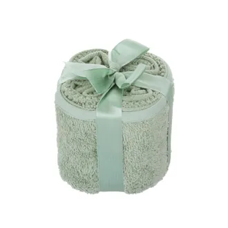 KASANOVA Set 4 lavette asciugamani cotone verde 30x30 cm Pop Corn