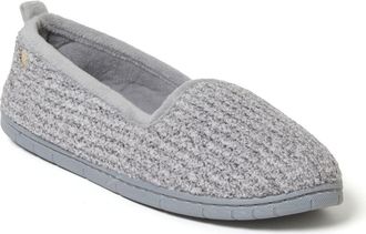 Dearfoams Rachel Marled Chenille Closed Back Slipper in Sleet at Nordstrom, Size X-Large