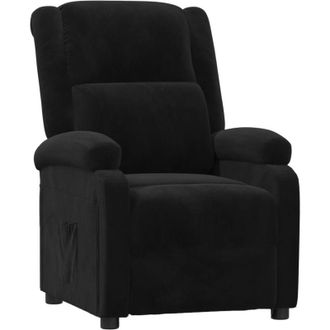 vidaXL Sill&oacute;n Reclinable De Terciopelo Negro Vidaxl