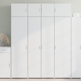 vidaXL Vidaxl - Aparador Alto Madera De Ingenier&iacute;a Blanco 80x42,5x185 Cm