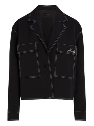 Karl Lagerfeld contrast-stitching blazer - Black