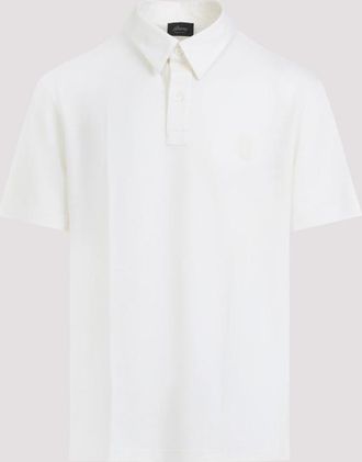 Brioni White Logo Wool Polo