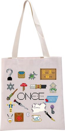 Generic PYOUL OUAT TV Series Inspired Gift Once-U-A-T Tote Bag Adventure Fantasy TV Series Fan Handbag TV Show Merchandise (Once-U-A-T Tote)