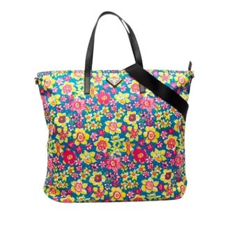 Prada Pre-owned Tote Bags, female, Multicolor, Size: ONE SIZE Pre-owned Printed Nylon Satchel
