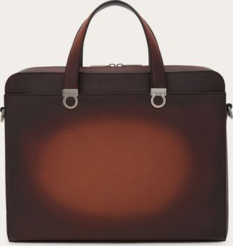 Ferragamo Men Gancini briefcase Brown