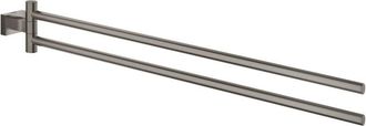 GROHE Barra De Toalla Grohe Essentials Cube 439 Mm 2 Brazos Negro Ha Grafito Cepillado